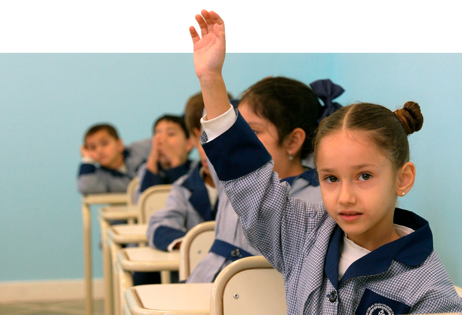 Niños del primer grado de Escuelas Pías de Canning en clase